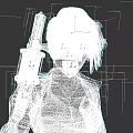 Woman With Red And Green Hair Holding Gun In Black Jacket And Torn Top
