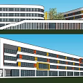 Modern School Simple School 3d model