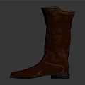 Brown Leather Mid Calf Boots With Black Soles And Stitched Details