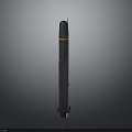 Gray Rocket With Orange Stripe Vertical Launch Vehicle For Space Exploration