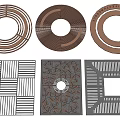 Decorative Tree Grates with Circular and Square Shapes and Intricate Patterns 3d model