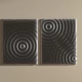 Black Modern Wall Decor With Concentric Circles And Wave Patterns On Light Colored Wall 3d model
