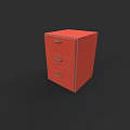 Red Locker Featuring Three Drawers For Home And Office Use