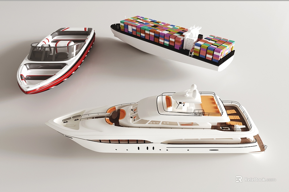 Luxury Yacht With Modern Design Spacious Deck And Elegant Interior Featuring Comfortable Seats 3d model 