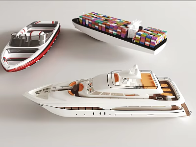 Luxury Yacht With Modern Design Spacious Deck And Elegant Interior Featuring Comfortable Seats 3d model