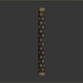 Dark Decorative Scroll With Gold Star Patterns And Golden Ends On Dark Background 3d model