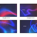 Dynamic Modern Television Design With Colorful Wave Patterns And Grid Background 3d model