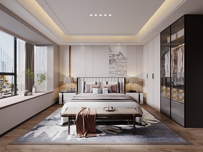 New Chinese bedroom 3d model