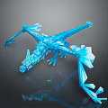 Elegant Blue Ice Dragon With Crystal Wings And Detailed Mythical Creature Design