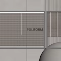 Modern Poliform Interior Partition With Striped Blinds And Metal Frame 3d model