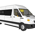 White Commercial Van With Multiple Windows And Black Trim For Business Transportation