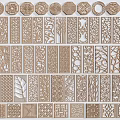 New Chinese Style Hollow Window Hollow Window Lattice Carved Window Pane Lattice Window 3d model