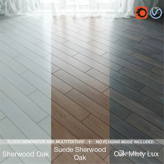 Multitexture Floor Design Featuring Various Color Patterns And Wooden Tile Styles 3d model 