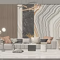Sofa coffee table combination 3d model