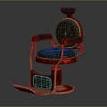 Vintage Barber Chair Furniture With Wooden Armrests Leather Seat And Metal Base