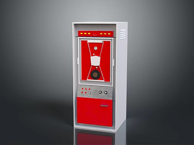 Sleek Red And White Headphone Speaker With Modern Design And Control Panel 3d model