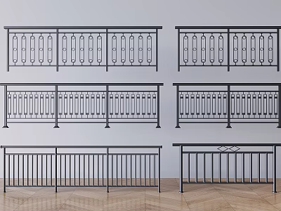 Metal Railings With Various Decorative Patterns And Modern Designs For Indoor Spaces 3d model