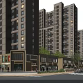Aerial Planning of Modern High Rise Residential Complex With Commercial Outlets and Street Layout