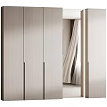 Modern Sleek Wardrobe Design With Light Wooden Panels And Sliding Doors
