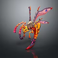 Vibrant Colored Game Movie Character With Insectoid Wings And Sharp Claws