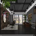 Modern Hair Salon Interior Design With Wooden Walls Dark Ceiling And Barber Chairs