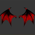 Striking Red And Black Demon Wings Design With Gothic Decor Elements