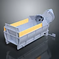 Gray Industrial Dump Truck Bed With Yellow Interior And Metal Frame