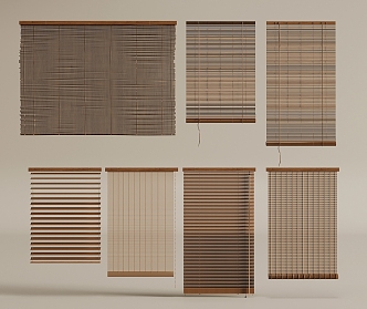 New Chinese-style Bamboo Curtain 3d model