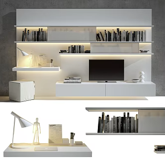 TV background cabinet 3d model
