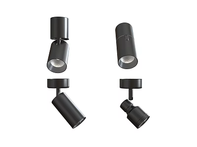 Different Styles Of Black Downlights And Spotlights With Modern Design 3d model