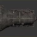 Large Metal Engine Component Cylindrical Silver Gray Design With Holes Bolts And Reflective Surface
