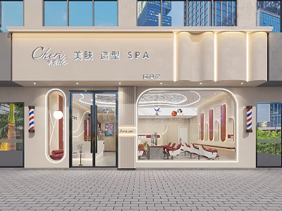 Modern Beauty Hair Salon Spa Interior Design With Skin Care Styling Services And Elegant Decor 3d model