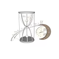 Modern Hourglass And Clock Design With Roman Numerals And Illuminated Accents