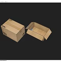 Brown Cardboard Packaging Boxes for Household Items with Open Closed and Recycling Symbols