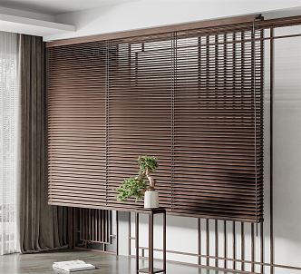 New Chinese venetian blinds solid wood venetian blinds 3d model