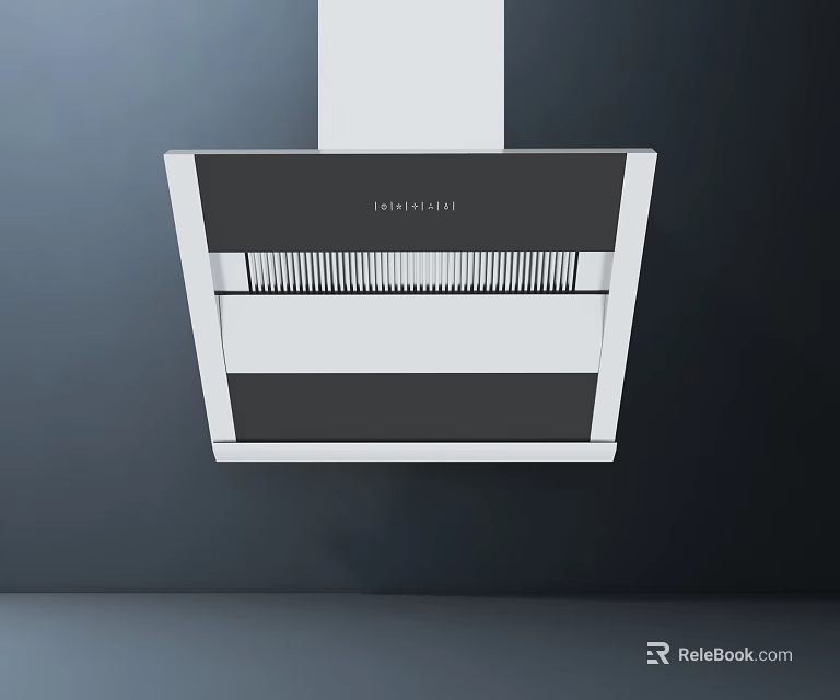 Modern Emmelle Range Hood Kitchen Appliance With Black And White Sleek Design For Cooking Area 3d model 