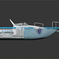 Wooden Boat With Blue Seats Wooden Deck And Blue Buoys Railings Design