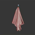 Soft White Textured Towel Hanging On Simple Hook Against Dark Background