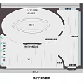 Modern Circular Exhibition Space with Curved White Walls and Large Windows Overlooking Seaview and Cityscape