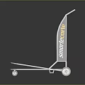 White Metal Frame Trolley Featuring Sydney College Logo And Wheels Design