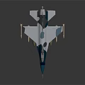 Sleek Modern Fighter Jet With Blue White Camouflage Missiles And Aerodynamic Design