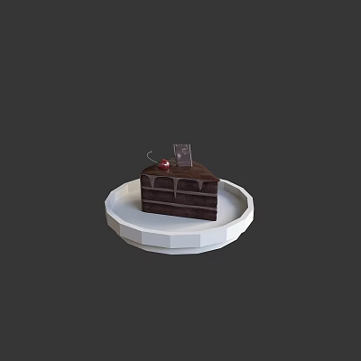 Dessert Small Cake Afternoon Tea Small Snack Dessert Food Chocolate Cake Cream Cake Chocolate Sauce 3d model