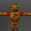 Mechanical Bear Design with Yellow Red Body Top Hat Blue Eyes Joints and Spiked Feet