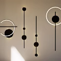 Modern Geometric Wall Lamps With Black And White Circular Design Elements 3d model