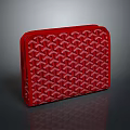 Fashionable Red Clutch With Textured Geometric Pattern For Daily Use