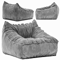 Plush Gray Velvet Single Sofa Soft Comfortable Design With Multiple Angles