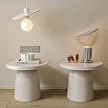 Cream wind bedside table side table 3d model