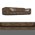Modern Combination Sofa Multiplayer Sofa Long Sofa Three-Seat Sofa Pillow Leather Sofa 3d model