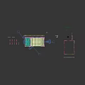 School Modern Classroom With Wooden Desks Chairs Smart Blackboard Green Curtains And Ceiling Lights