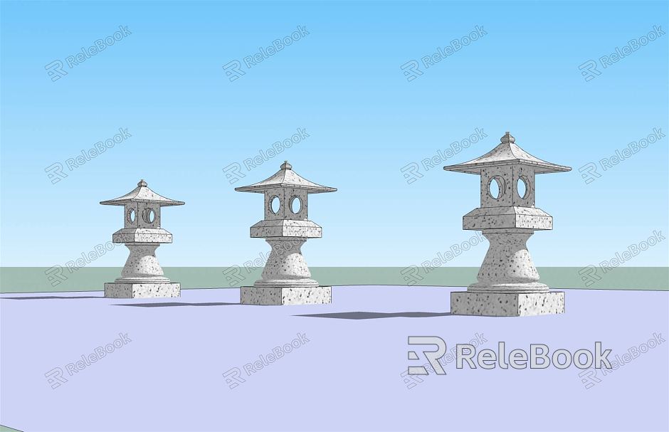 Chinese Landscape Lamp Stone Lantern model